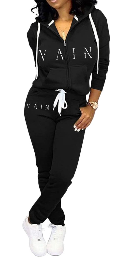 Vain’s 2 Piece Outfits Sweatsuit Pocket Hoodie