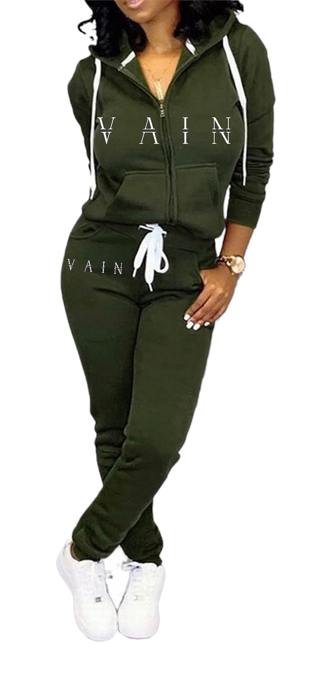 Vain’s Green 2 Piece Sweatsuit Pocket Hoodie