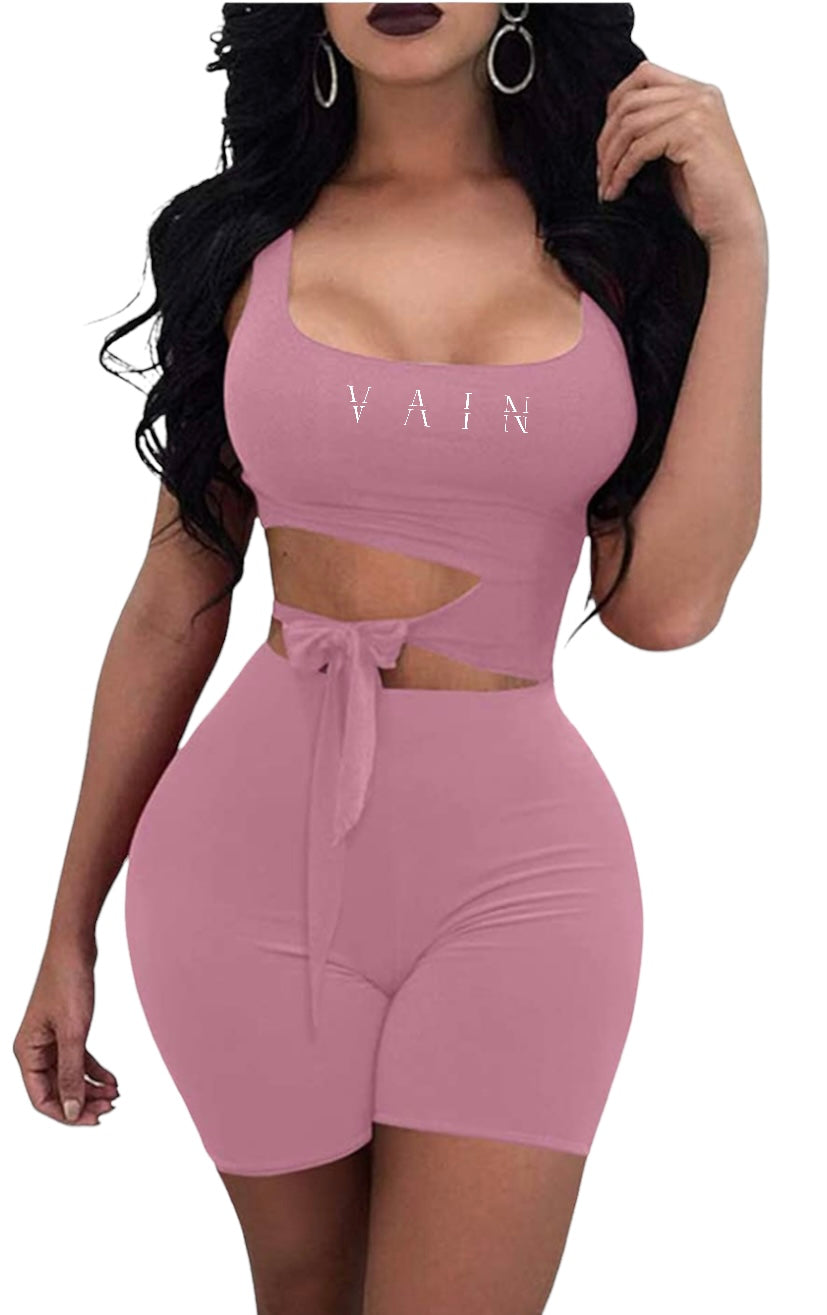 Vain’s Cut Out Sleeveless Tank Top Short Jumpsuit