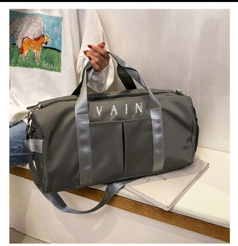 Gray Unisex Travel Duffle Bag