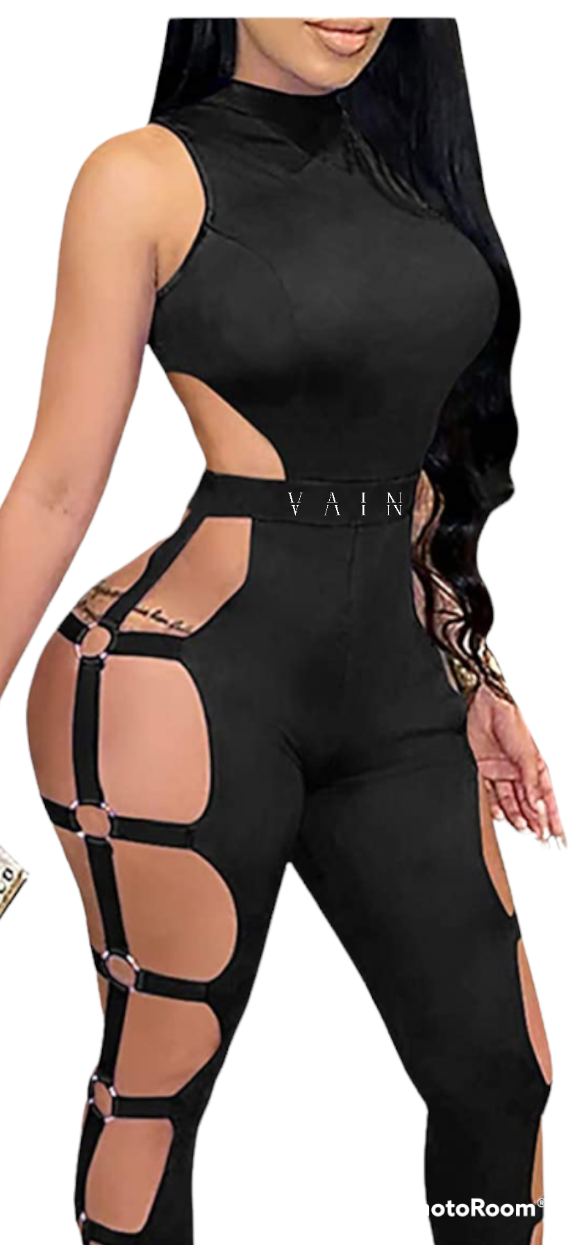 Vain’s Black Sleeveless Side Cut Out Jumpsuit