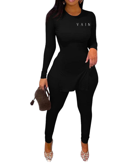 Vain’s 2 Piece Black Split Sides Outfit